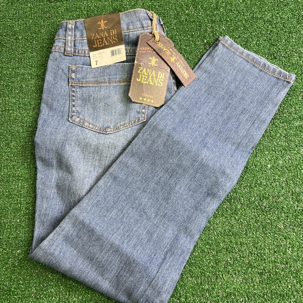 Zana Di Jeans High Rise Skinny Stretch Denim Jrs. Size 7 Blue NWT